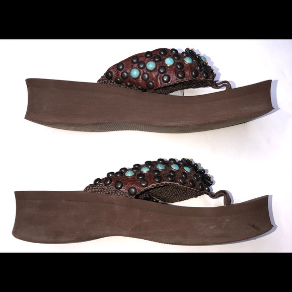 GYPSY SOULE TURQUOISE FLIP FLOPS - Picture 7 of 7